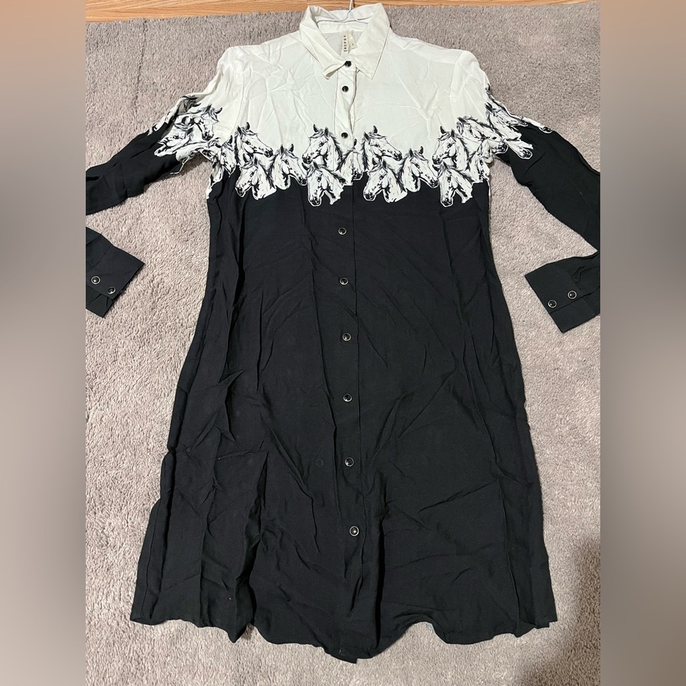 Roper Women's Dress With Horse Border Print Sz. Small